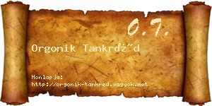 Orgonik Tankréd névjegykártya